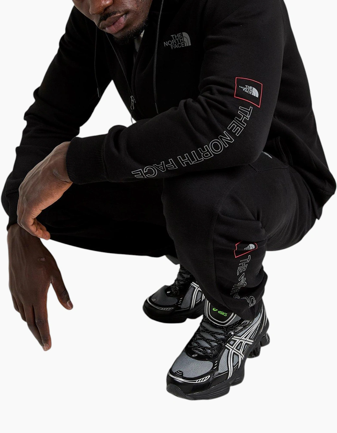 The North Face Mens Tracksuit Outline Full Zipped Hoodie Fleece Jogger Sportswear Black