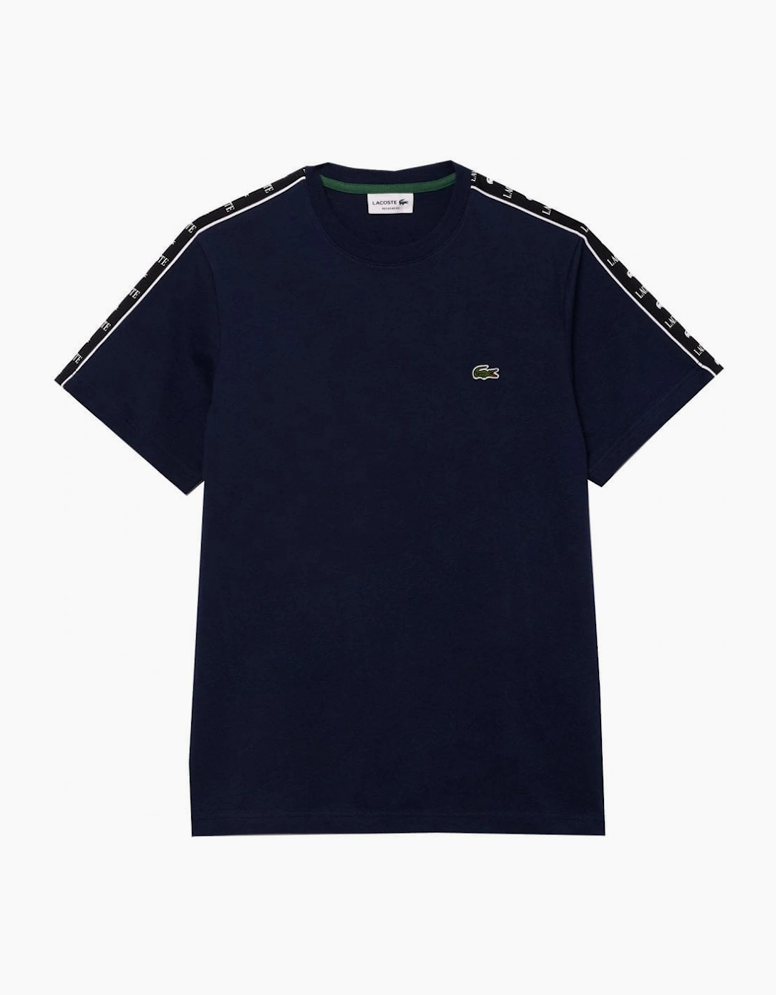Lacoste Men's Navy T-shirt With Stripe Logo