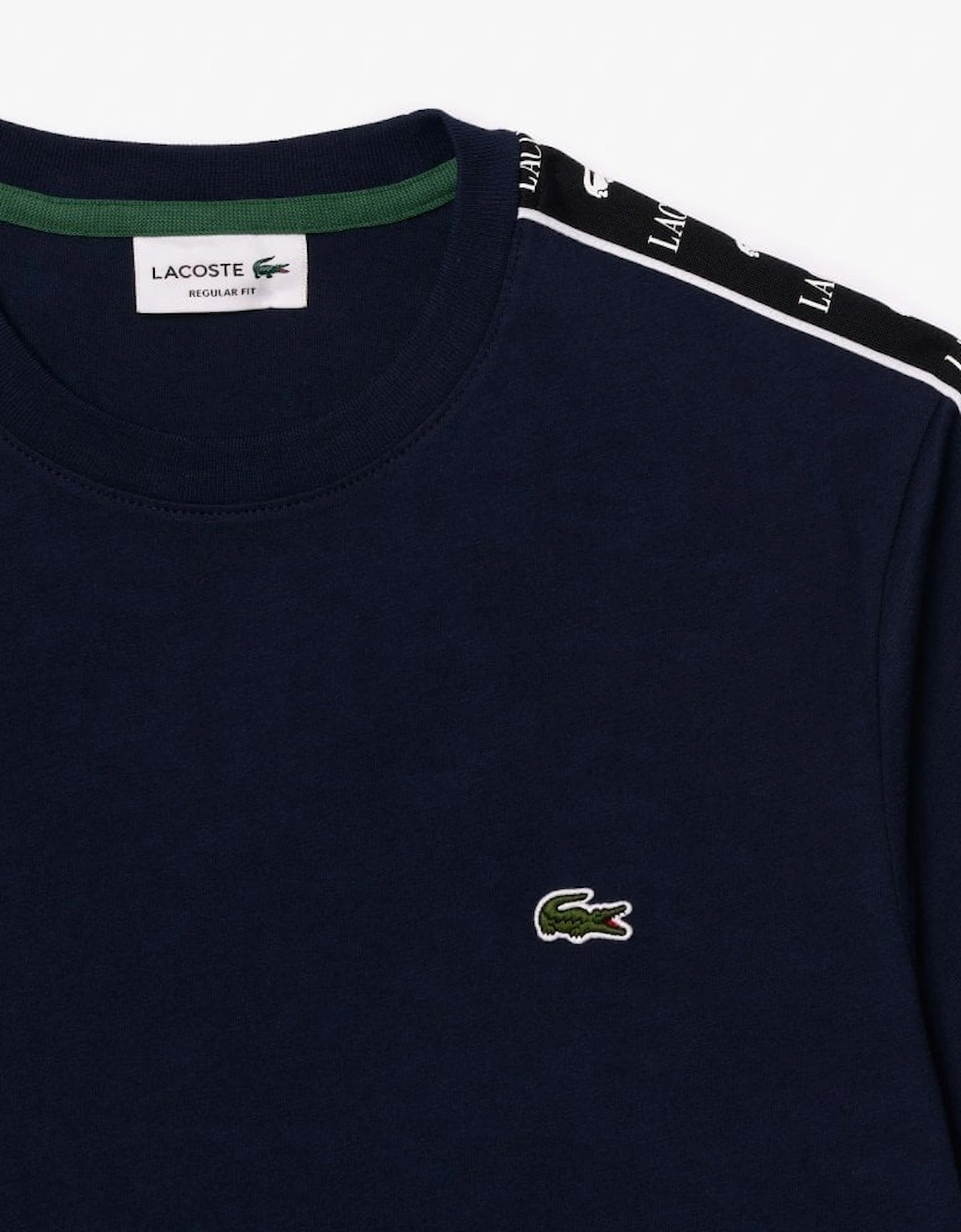 Lacoste Men's Navy T-shirt With Stripe Logo