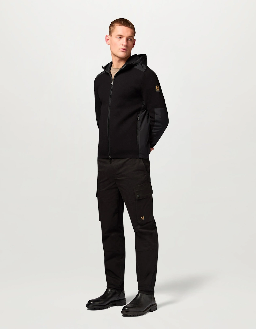 Belstaff Mens Console Mixed Media Jacket - Black