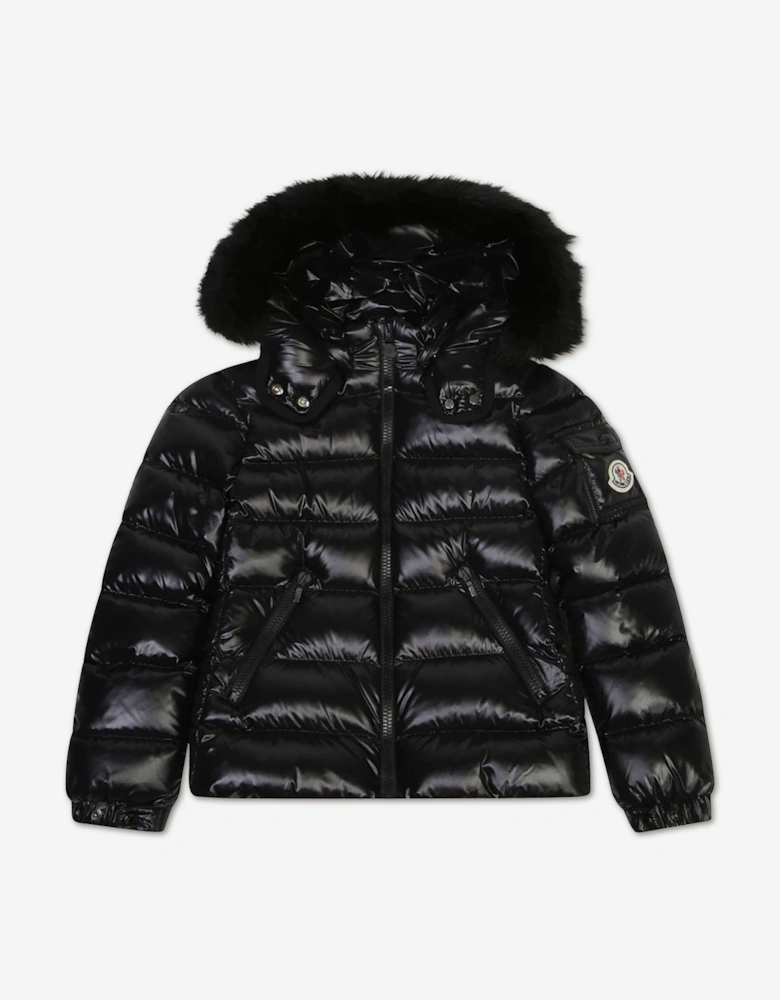 Moncler Enfant Girls Down Padded Badyf Jacket in Black