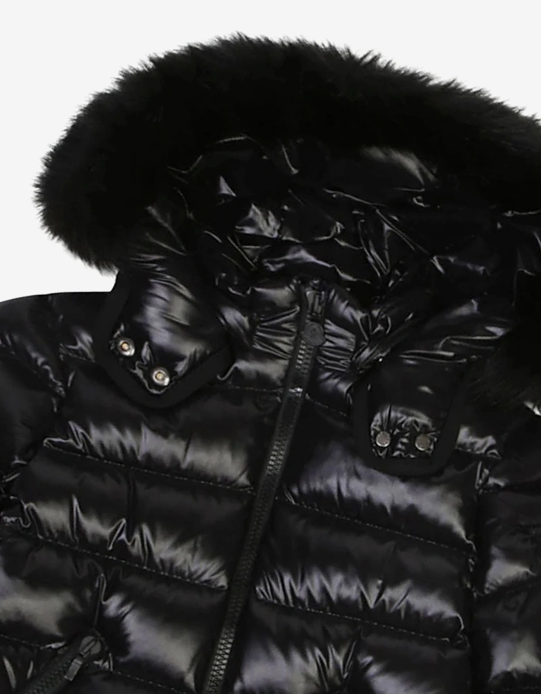Moncler Enfant Girls Down Padded Badyf Jacket in Black