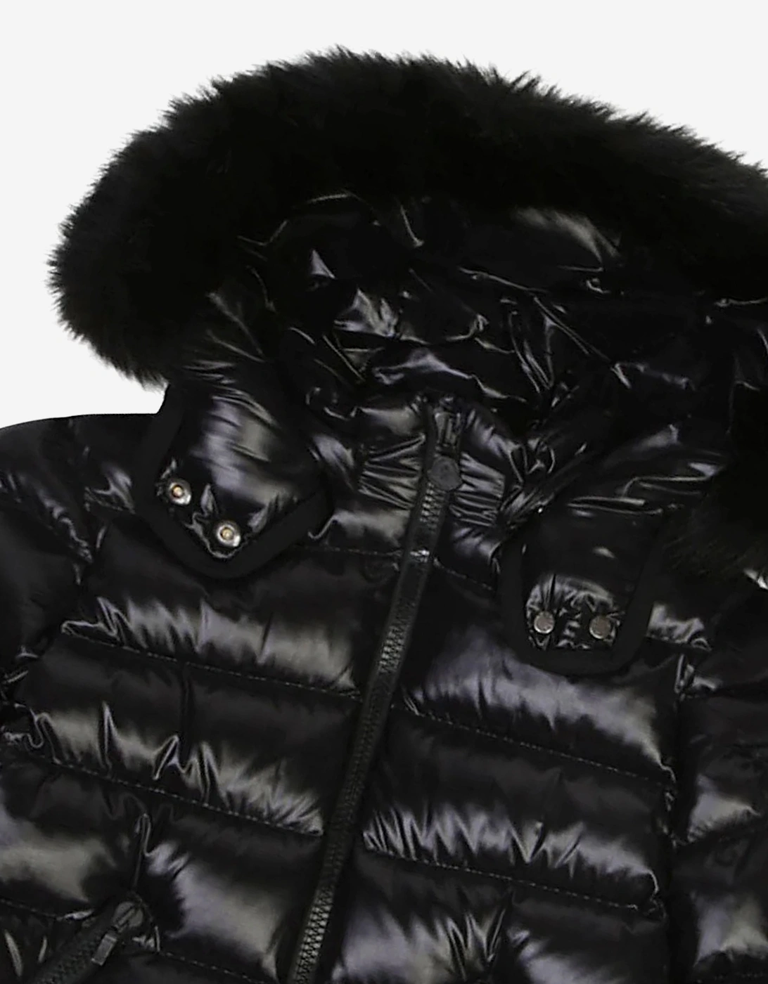 Moncler Enfant Girls Down Padded Badyf Jacket in Black
