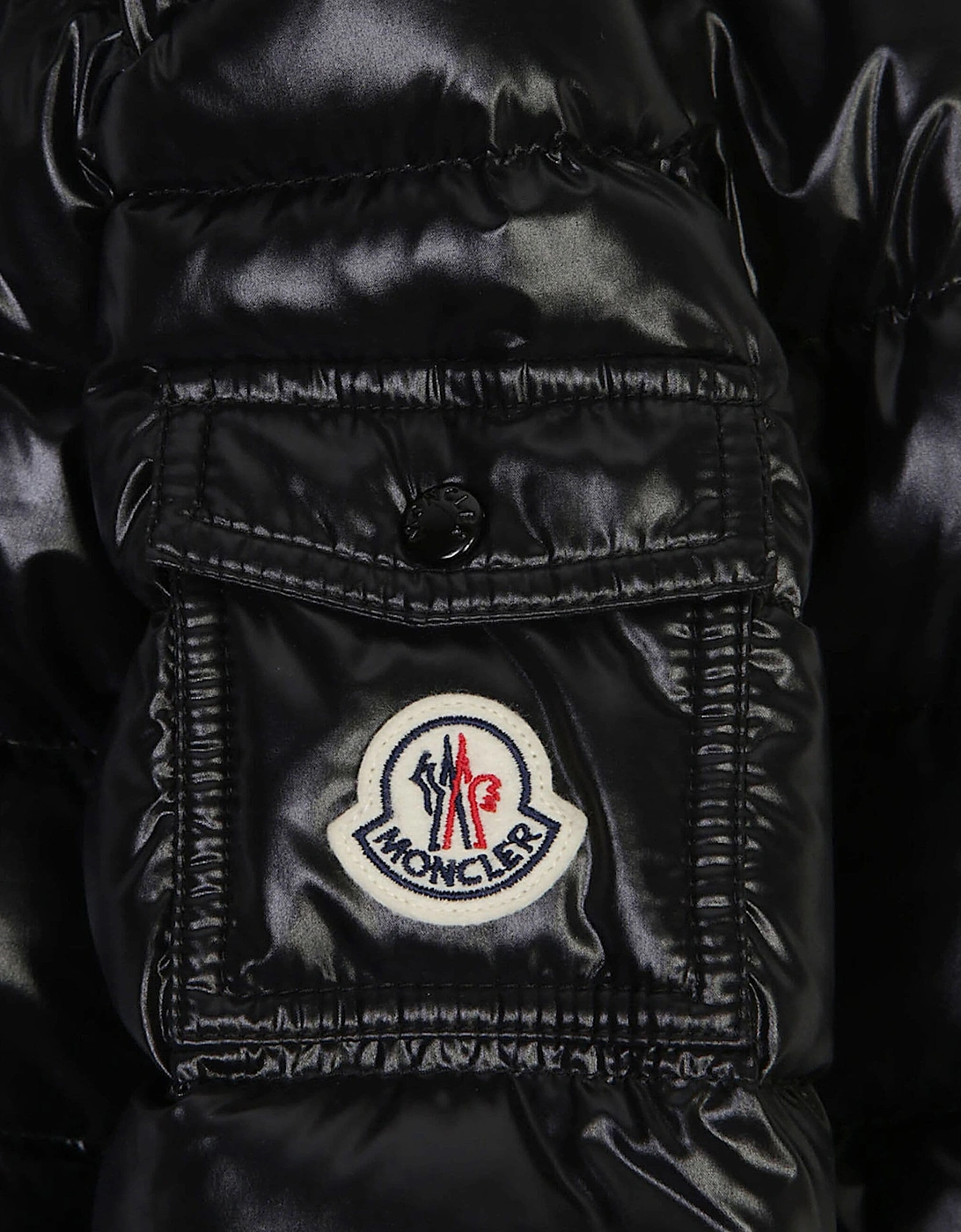 Moncler Enfant Girls Down Padded Badyf Jacket in Black