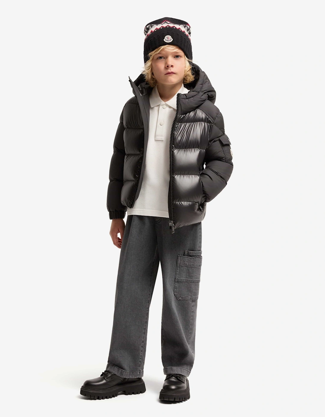 Moncler Enfant Boys Down Padded Hyoseris Jacket in Black