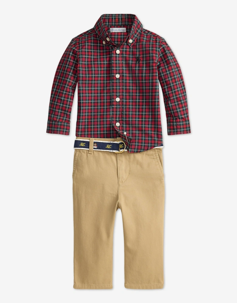 Ralph Lauren Baby Boys Trouser Set in Red