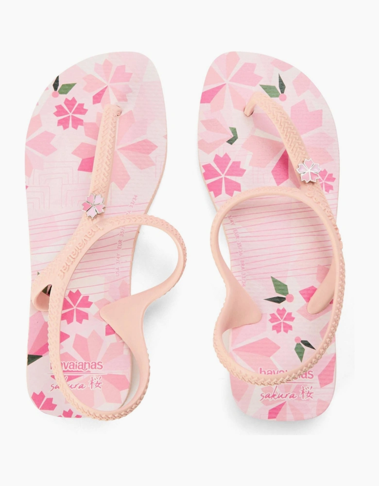 Floral Patterned Thong Toe Flip Flops