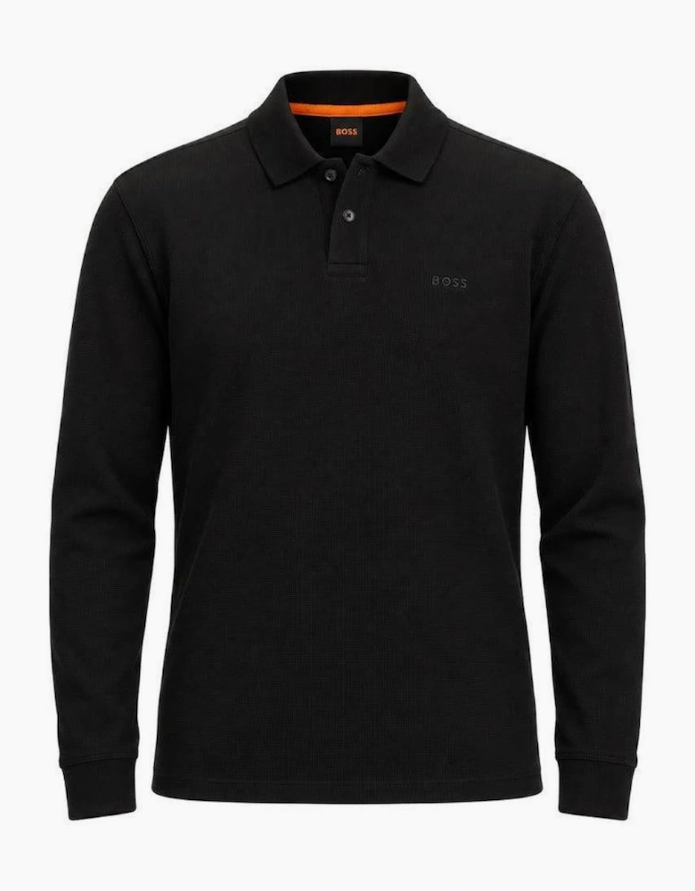 BOSS Petempestolong Long Sleeve Polo Shirt Black