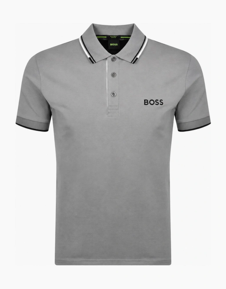 BOSS Paddy Pro Polo Shirt Medium Grey/Black/White