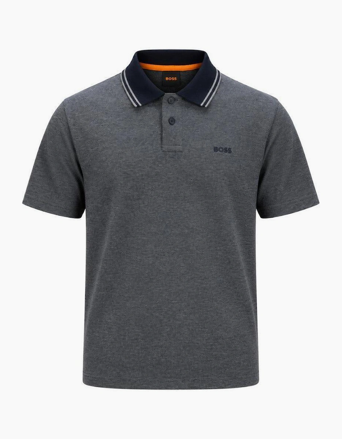 BOSS Relaxed Fit Oxford Piqué New Polo Shirt Dark Blue