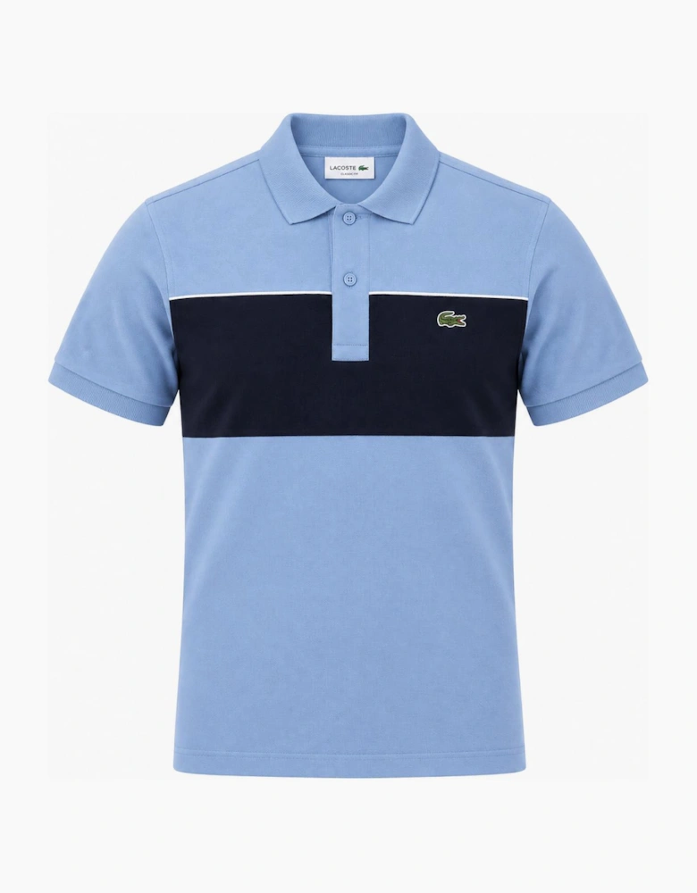 Lacoste Regular Fit Colour-Block Pique Polo Shirt Aphylla Blue/Blackbird