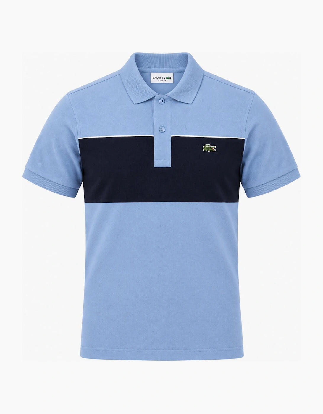 Lacoste Regular Fit Colour-Block Pique Polo Shirt Aphylla Blue/Blackbird