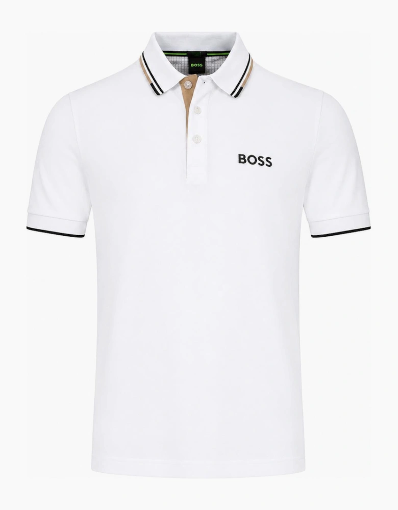 BOSS Paddy Pro Polo Shirt White/Black/Natural