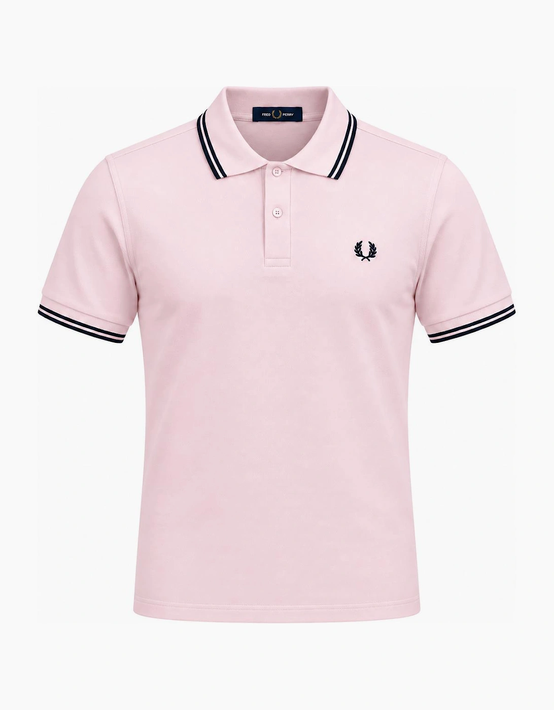 Fred Perry Twin Tipped Polo Shirt Iced Pink/Navy/Navy