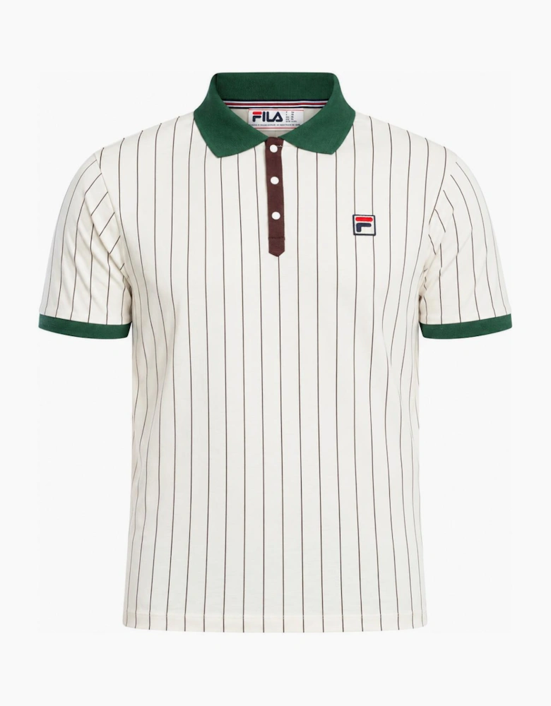 Fila BB1 Classic Striped Polo Shirt Gardenia/Pine Needle/Fudge