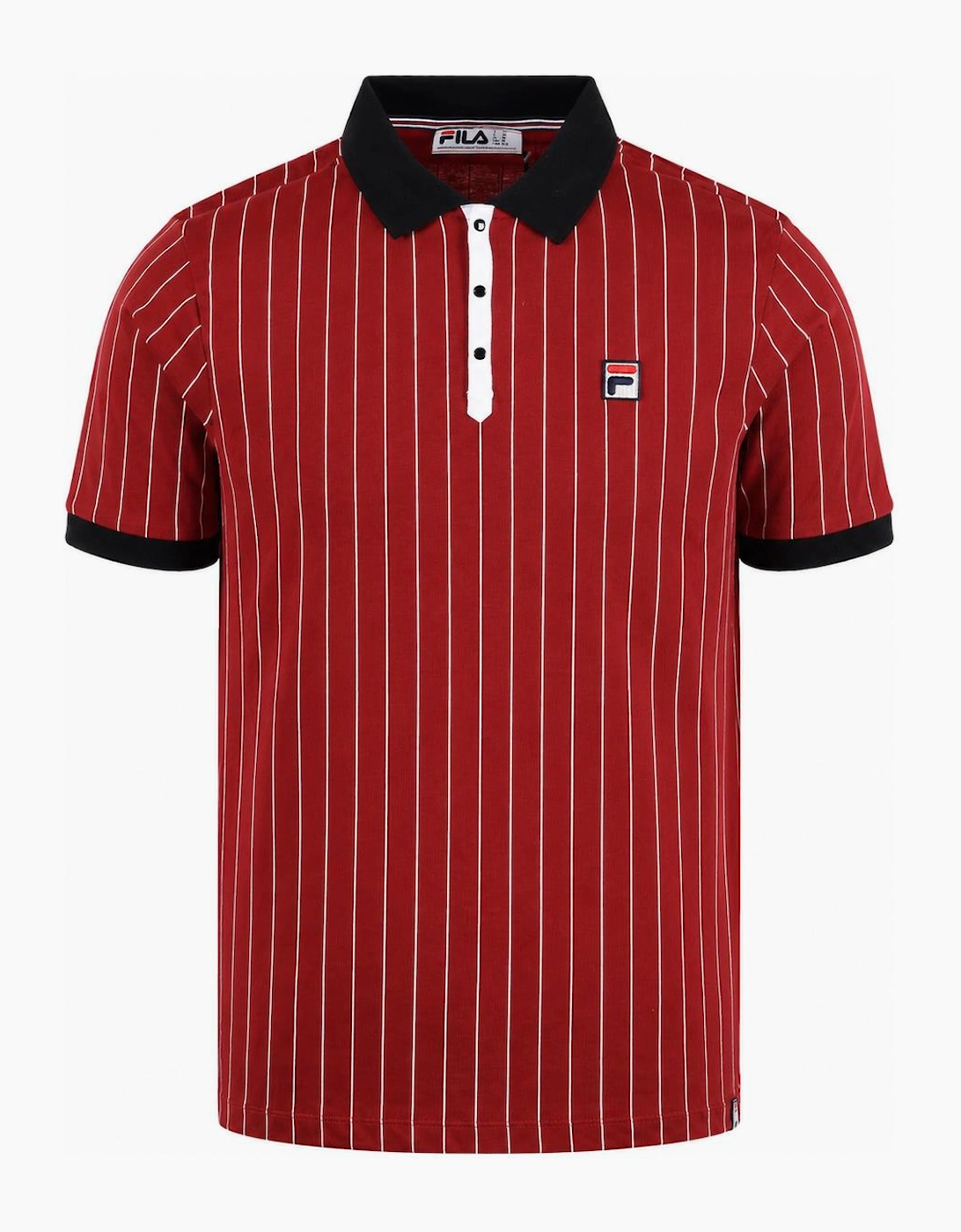 Fila BB1 Classic Striped Polo Shirt Sun Dried Tomato/Black/White