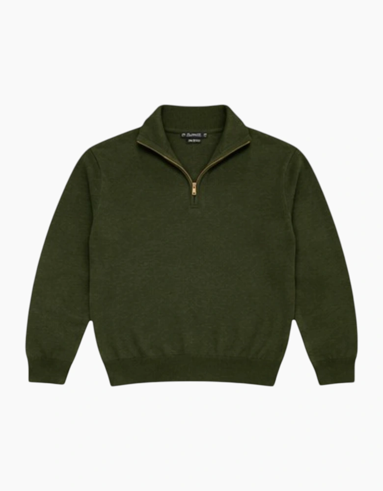 Mens Quarter Zip Sweatshirt Long Sleeve Slim Fit Premium Textured Cotton Jumper