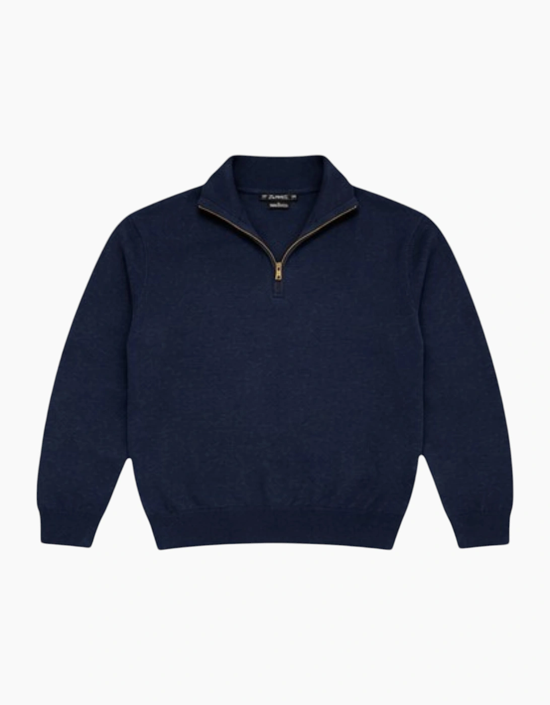 Mens Quarter Zip Sweatshirt Long Sleeve Slim Fit Premium Textured Cotton Jumper
