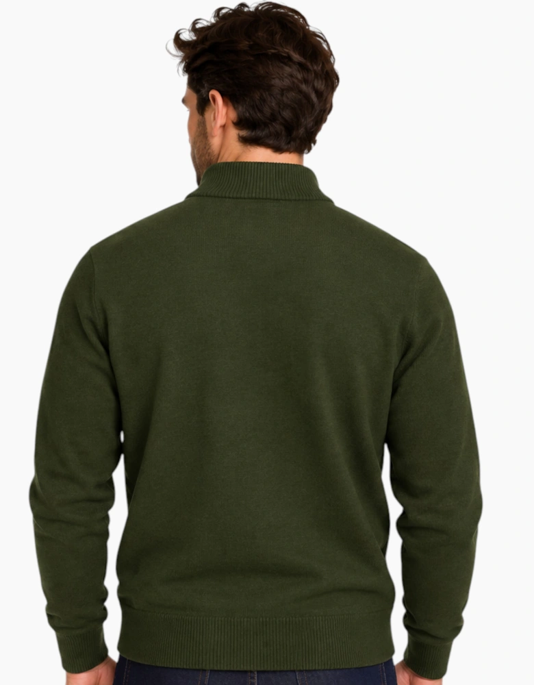 Mens Quarter Zip Sweatshirt Long Sleeve Slim Fit Premium Textured Cotton Jumper