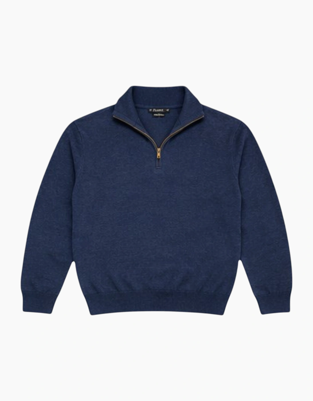 Mens Quarter Zip Sweatshirt Long Sleeve Slim Fit Premium Textured Cotton Jumper