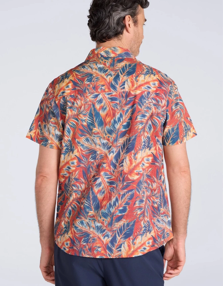 Mountain Warehouse Mens Tropical Leaves Short-Sleeved Shirt