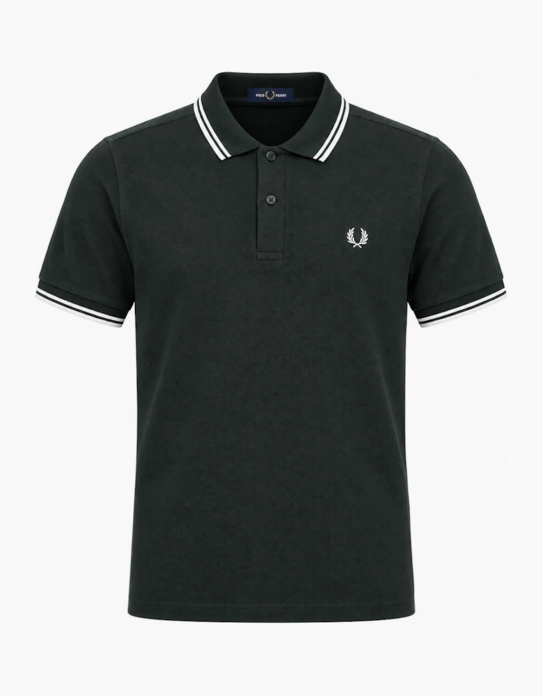 Fred Perry Twin Tipped Polo Shirt Night Green/Snow White