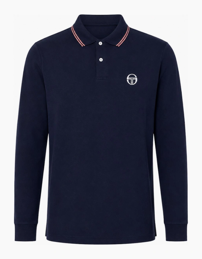 Sergio Tacchini Long Sleeve 020 Polo Shirt Maritime Blue/Light Mahogany