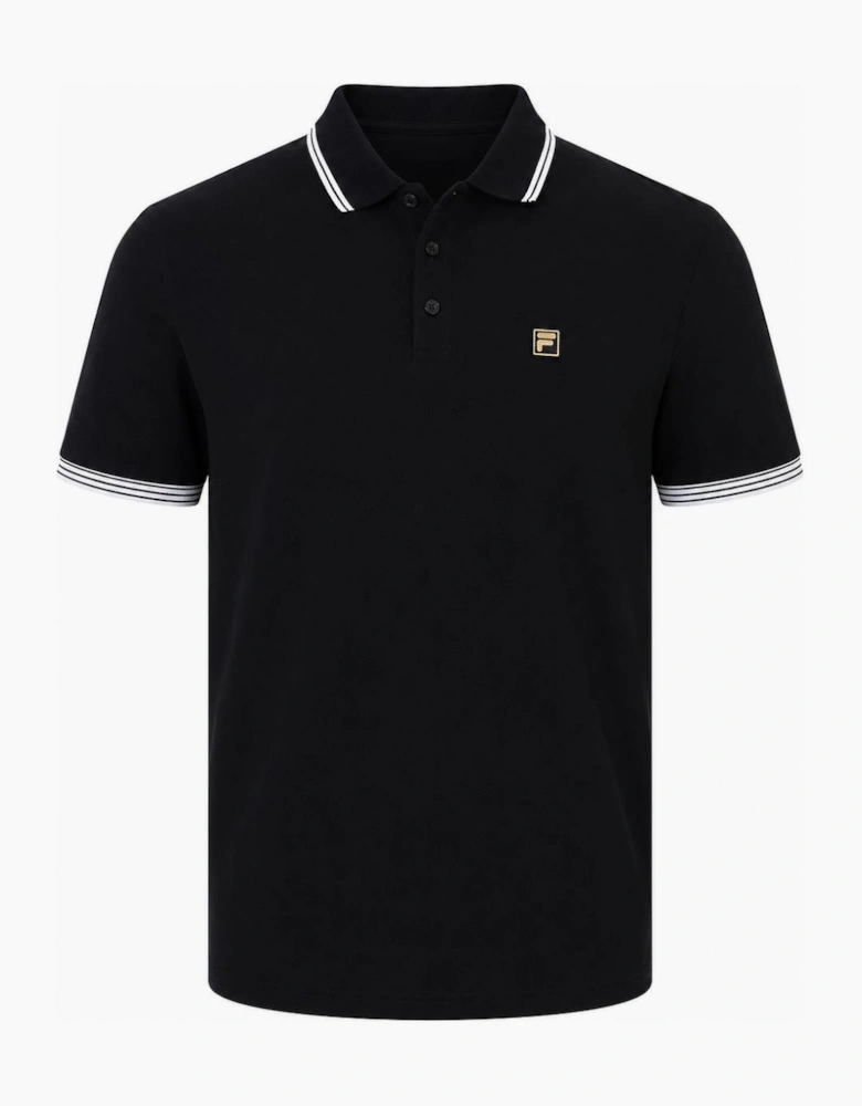Fila Gold Soren Tipped Polo Shirt Black