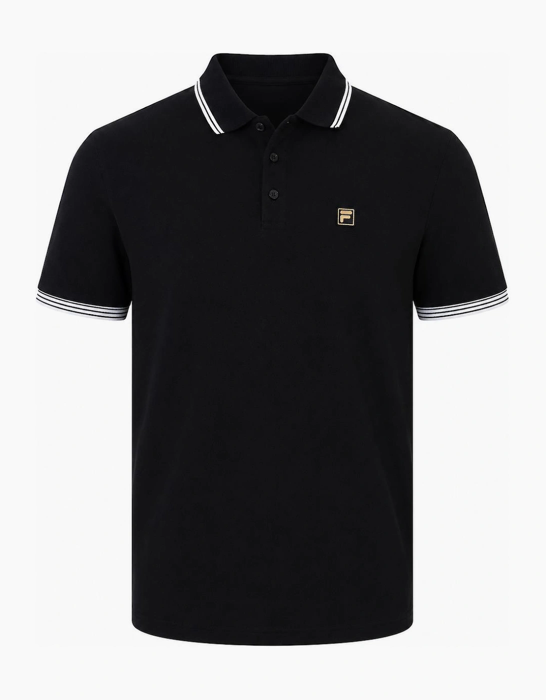 Fila Gold Soren Tipped Polo Shirt Black
