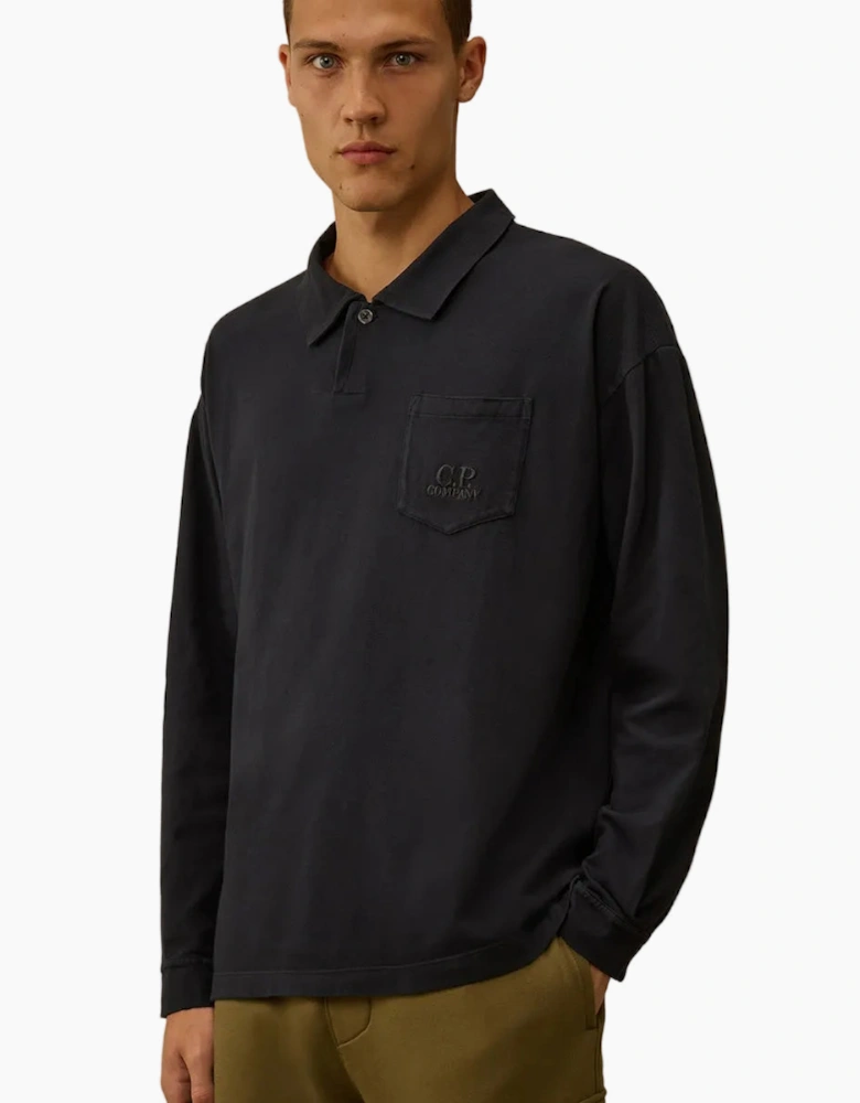 Long Sleeve Pocket Logo Jersey Polo
