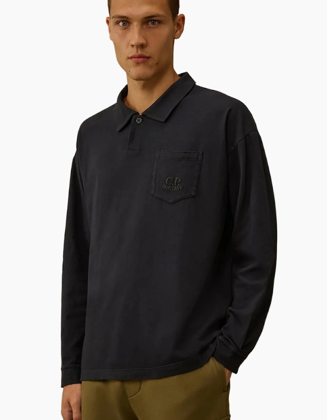 Long Sleeve Pocket Logo Jersey Polo