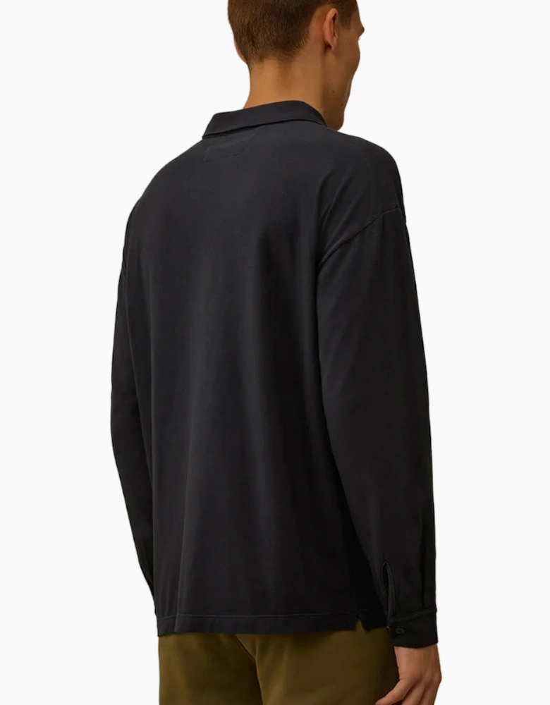 Long Sleeve Pocket Logo Jersey Polo