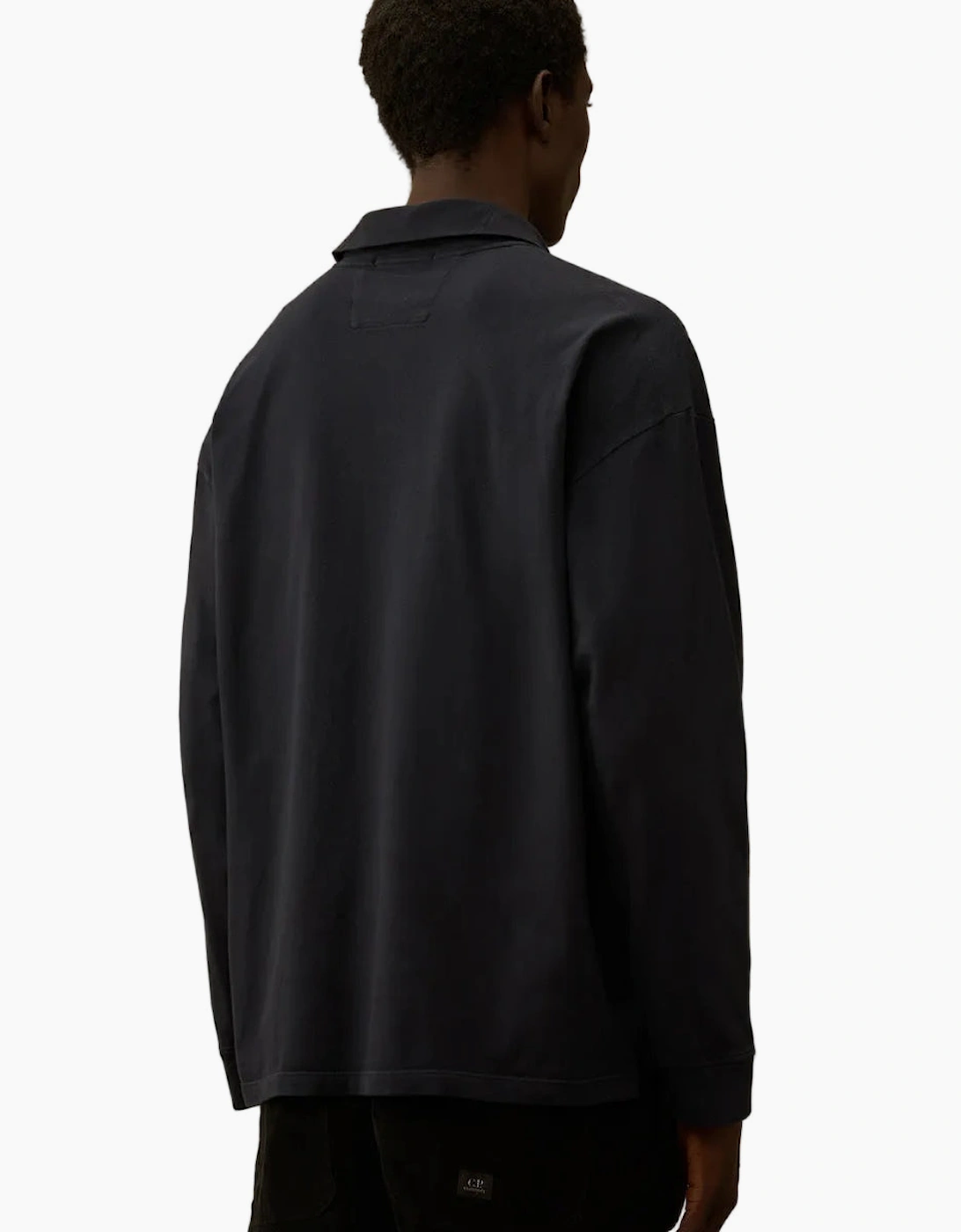 Long Sleeve Embroidered Logo Jersey Polo