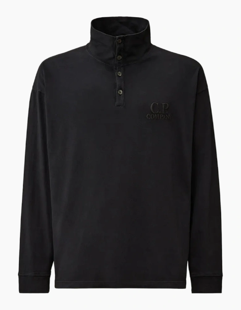 Long Sleeve Embroidered Logo Jersey Polo