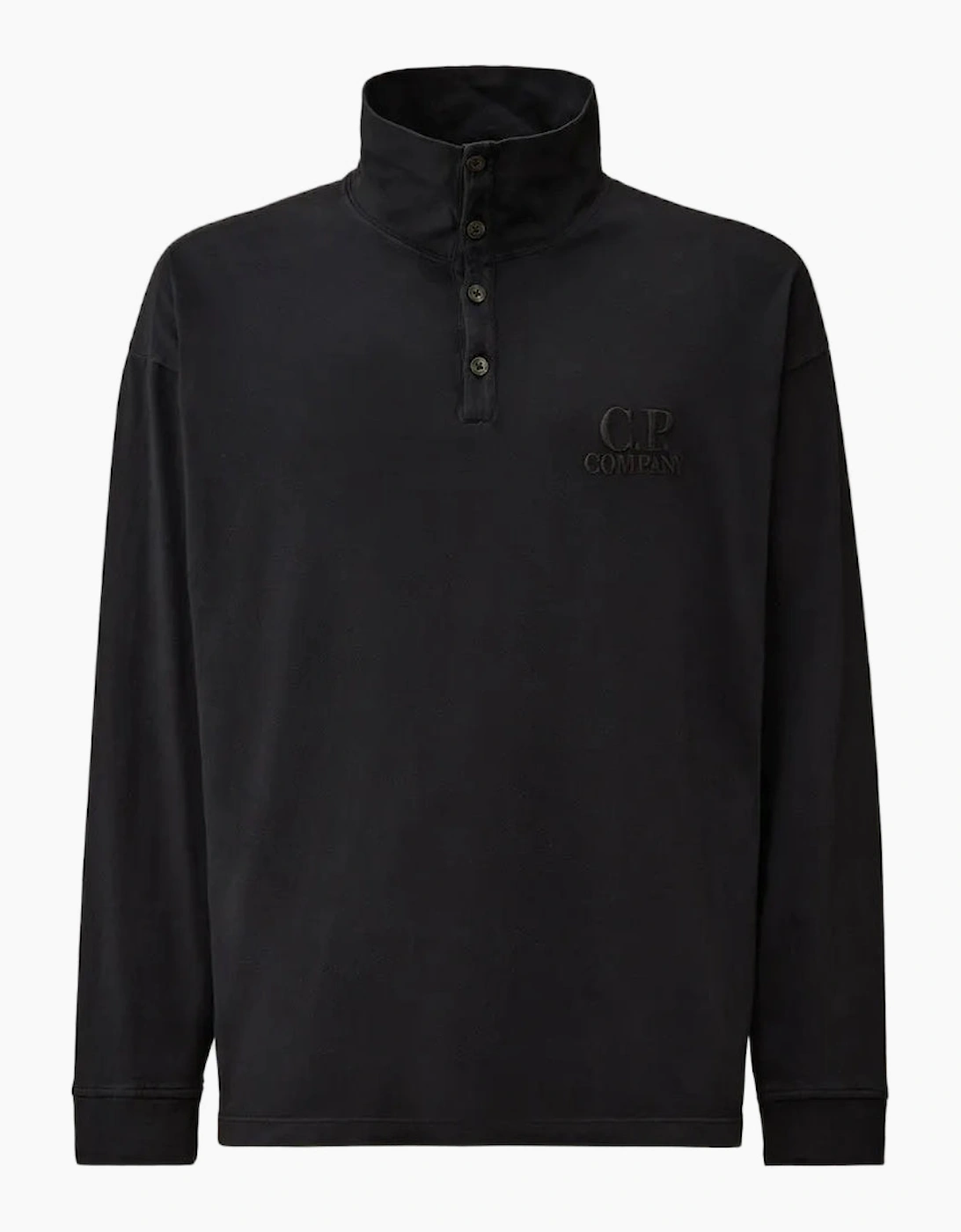 Long Sleeve Embroidered Logo Jersey Polo