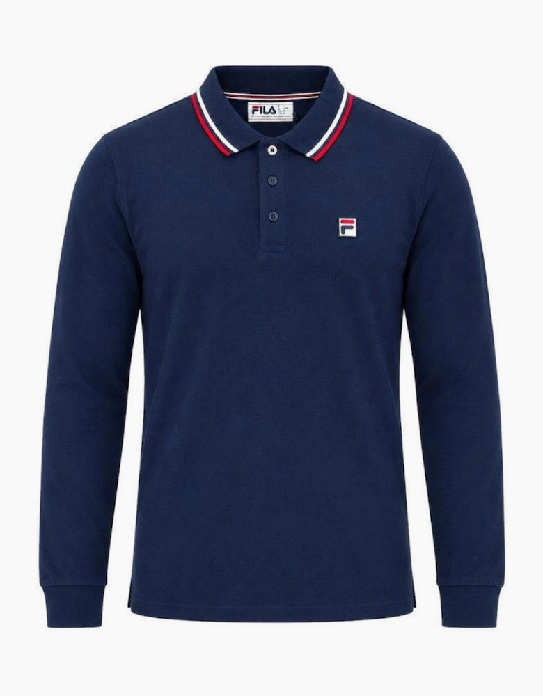 Fila Monte Tipped Collar Polo Shirt Fila Navy/Fila Red/White