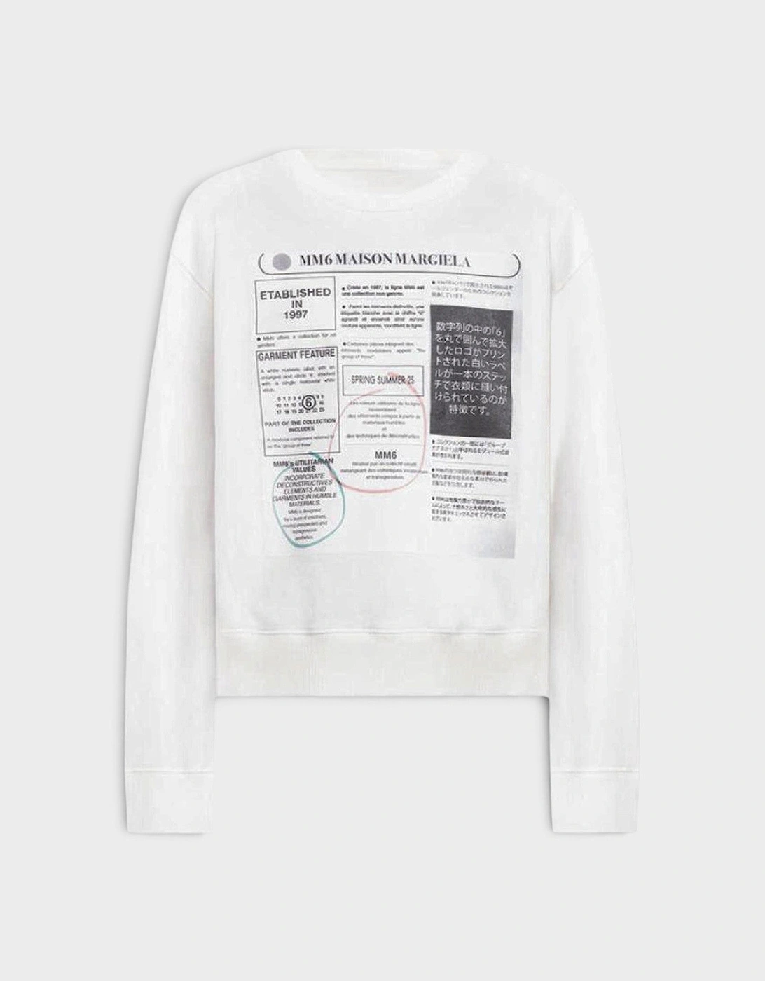 MM6 Newspaper Print Sweatshirt Off White