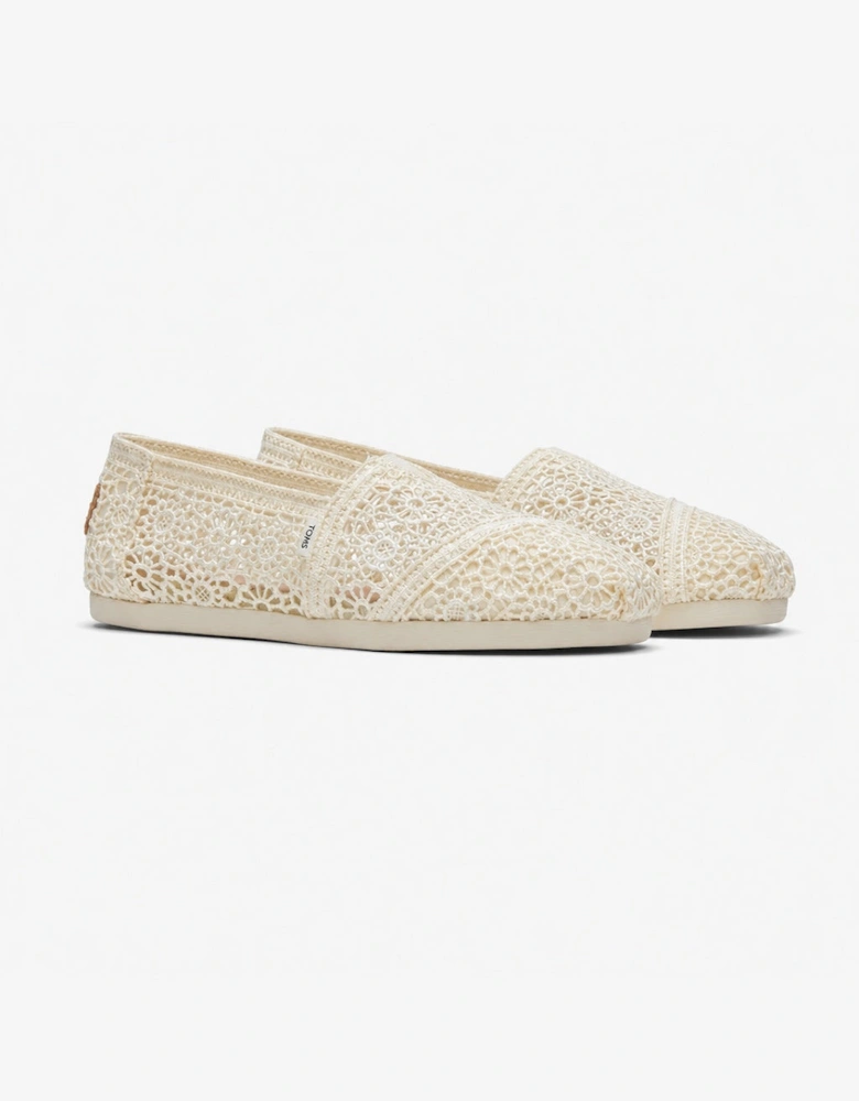 ALPARGATA Womens Crochet Espadrille Natural