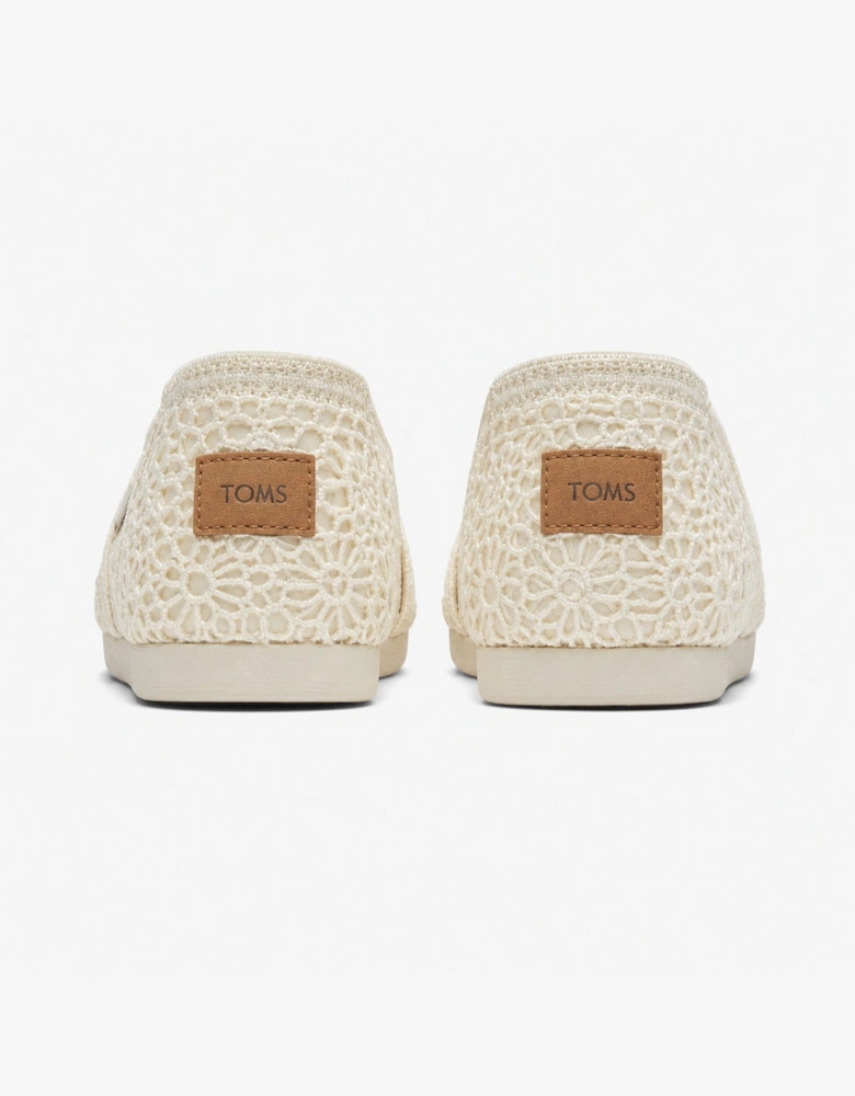 ALPARGATA Womens Crochet Espadrille Natural