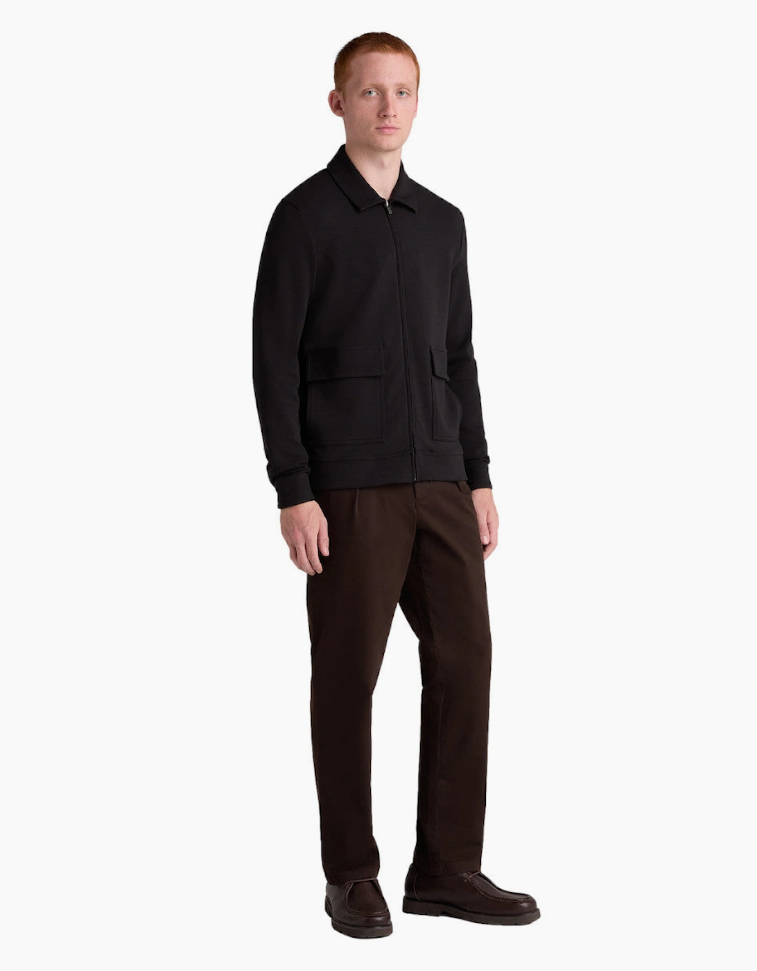 Remus Uomo Jersey Zip Through Overshirt 00 Black