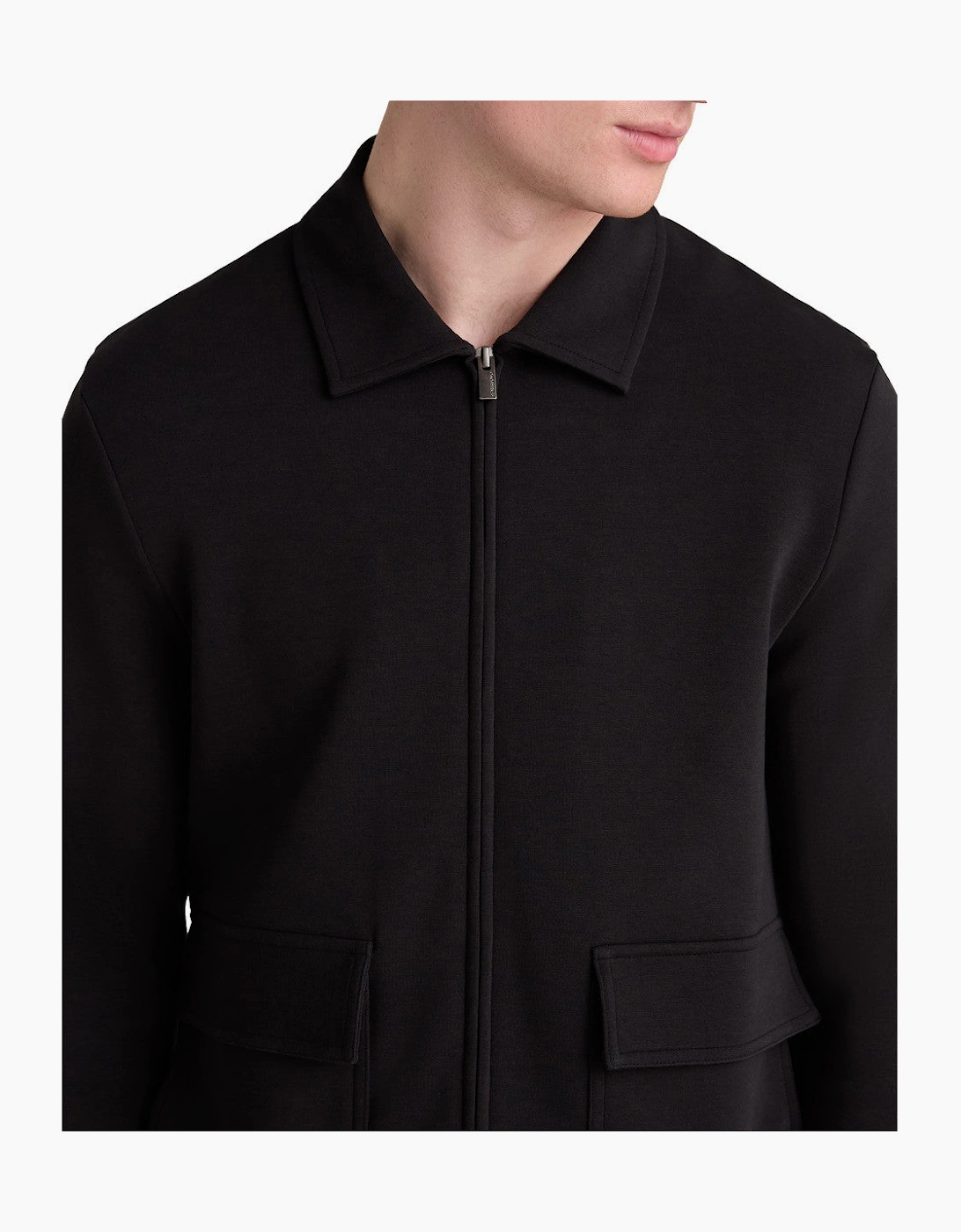 Remus Uomo Jersey Zip Through Overshirt 00 Black