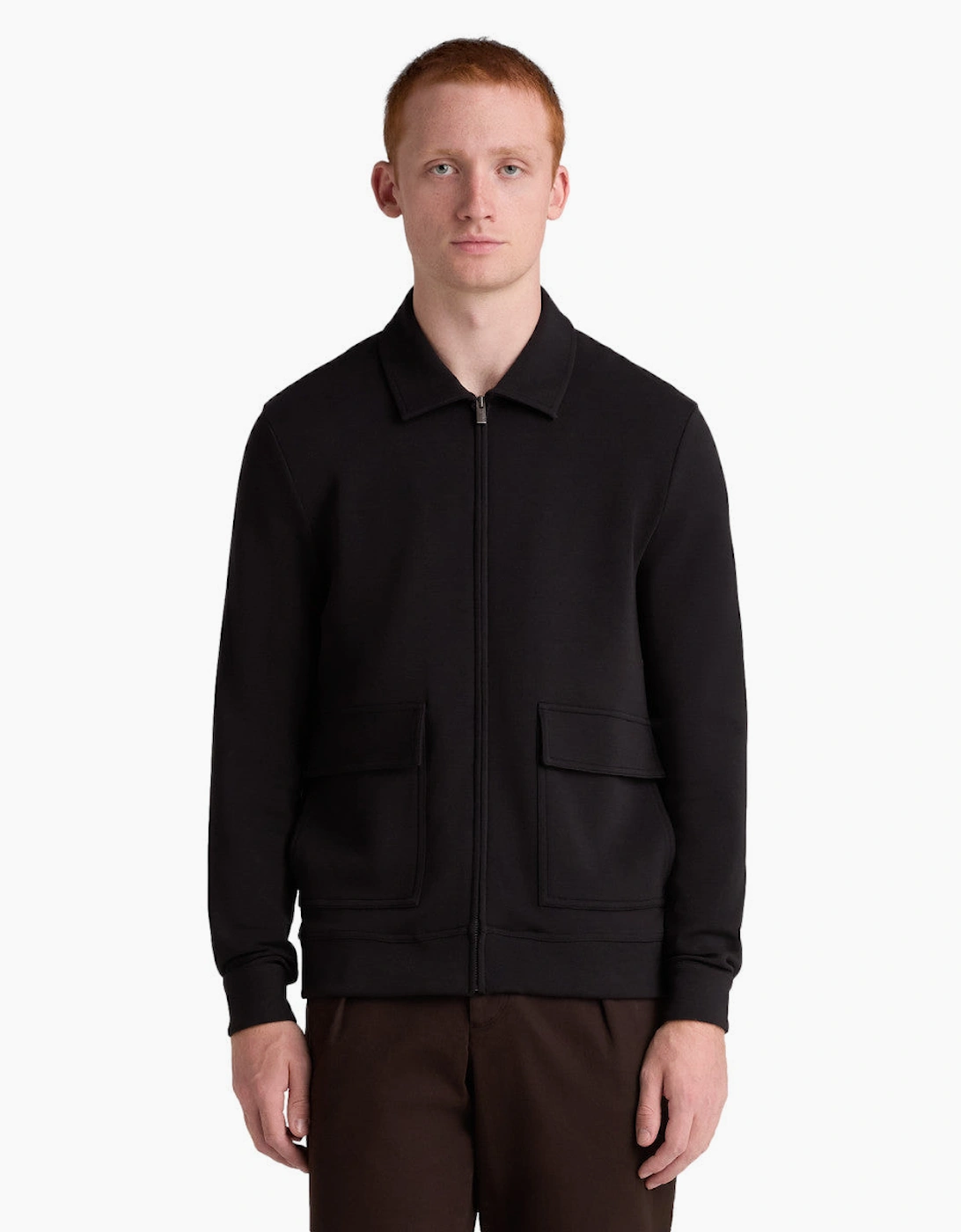 Remus Uomo Jersey Zip Through Overshirt 00 Black