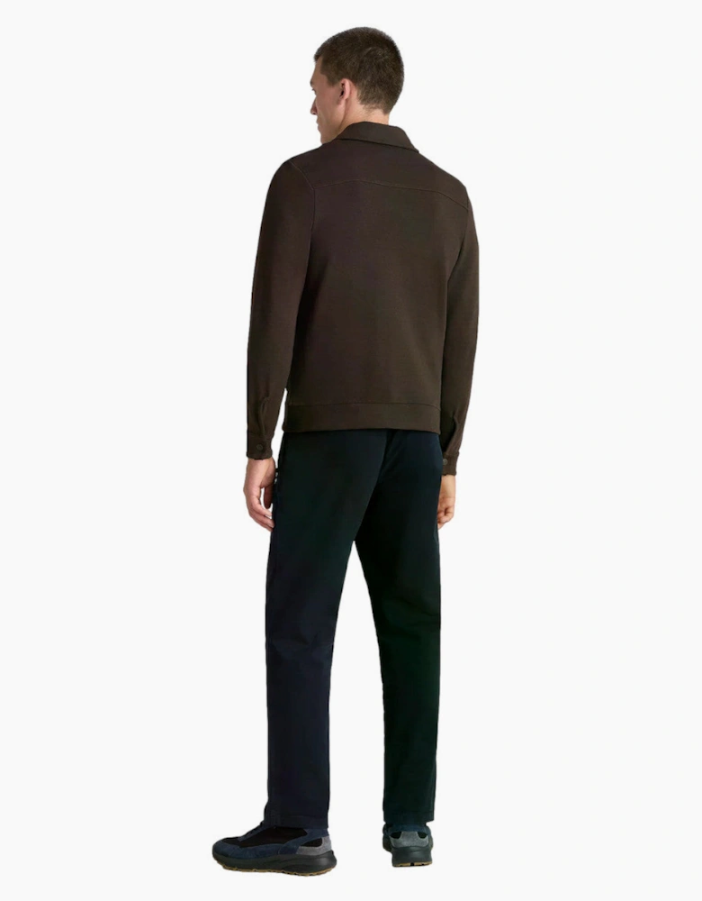 Remus Uomo Jersey Zip Through Overshirt 49 Brown