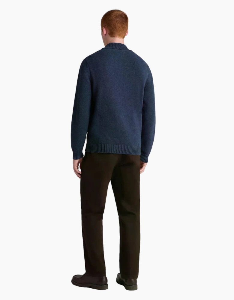Remus Uomo Chunky Open Collar sweater 28 Navy