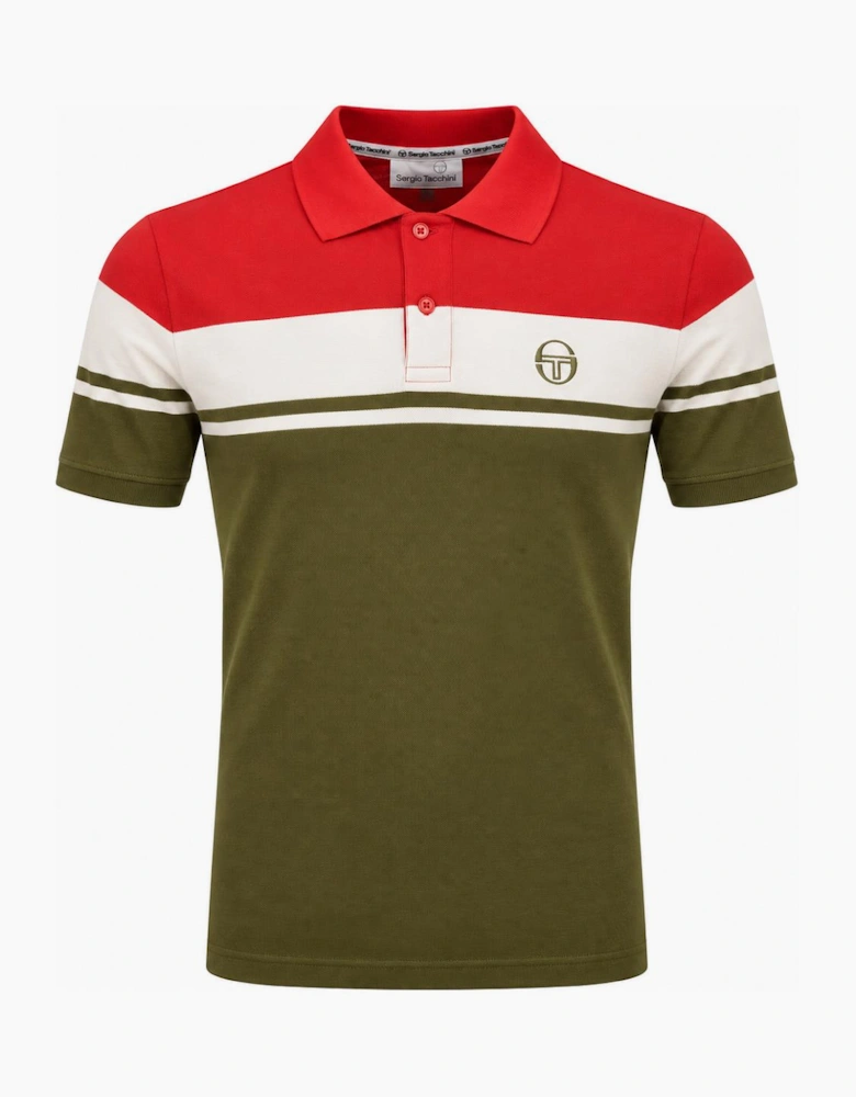 Sergio Tacchini Young Line Polo Shirt Adrenaline Rush/Gardenia/Dark Olive