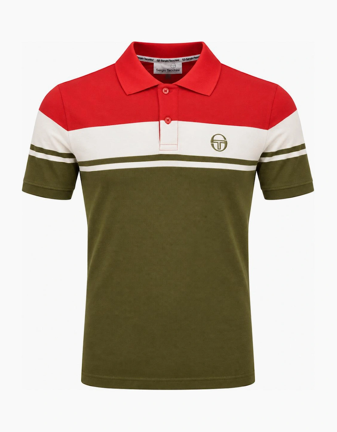 Sergio Tacchini Young Line Polo Shirt Adrenaline Rush/Gardenia/Dark Olive