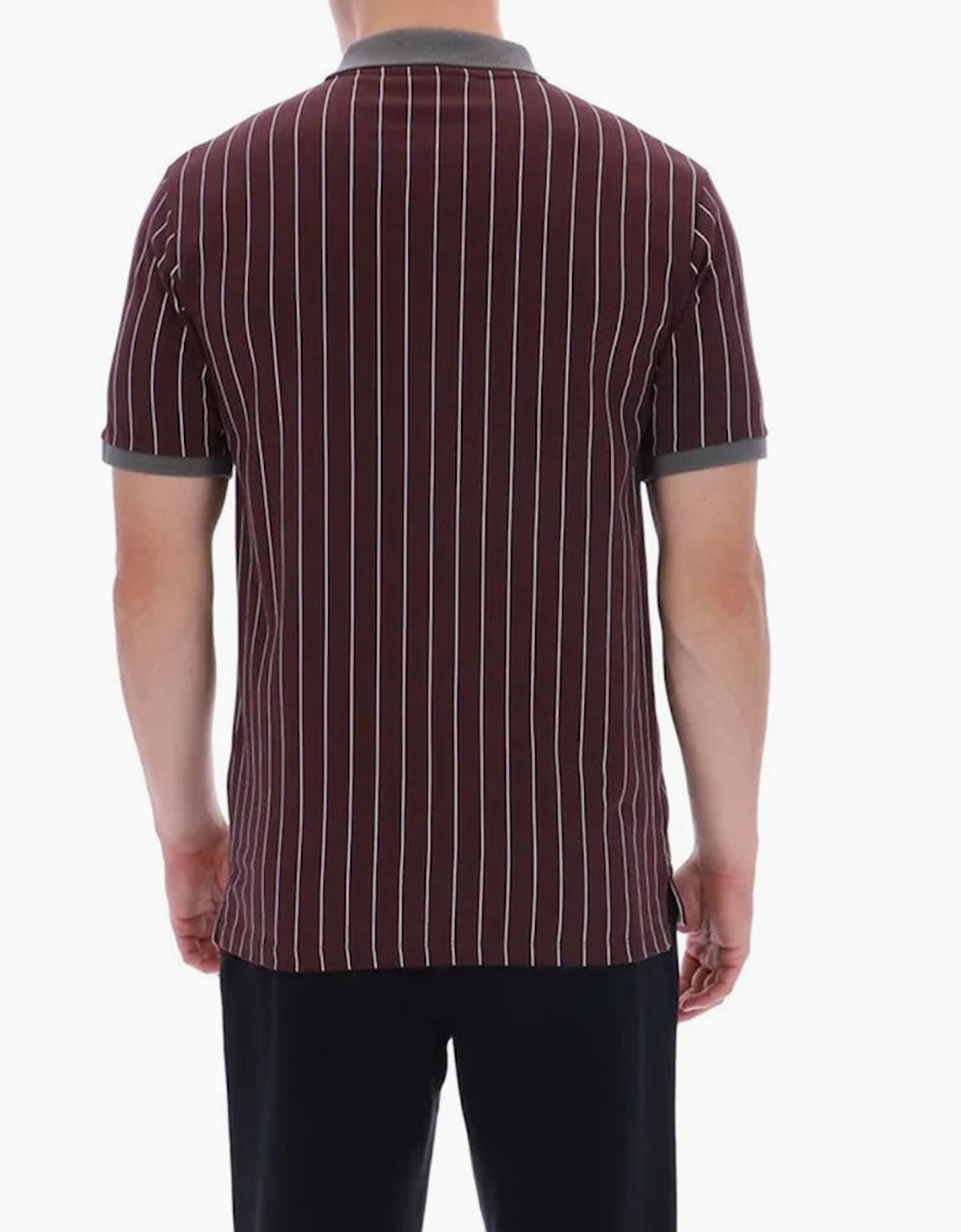 Fila Vintage BB1 Classic Vintage Stripe Polo Shirt - Fudge/Gunmetal/white
