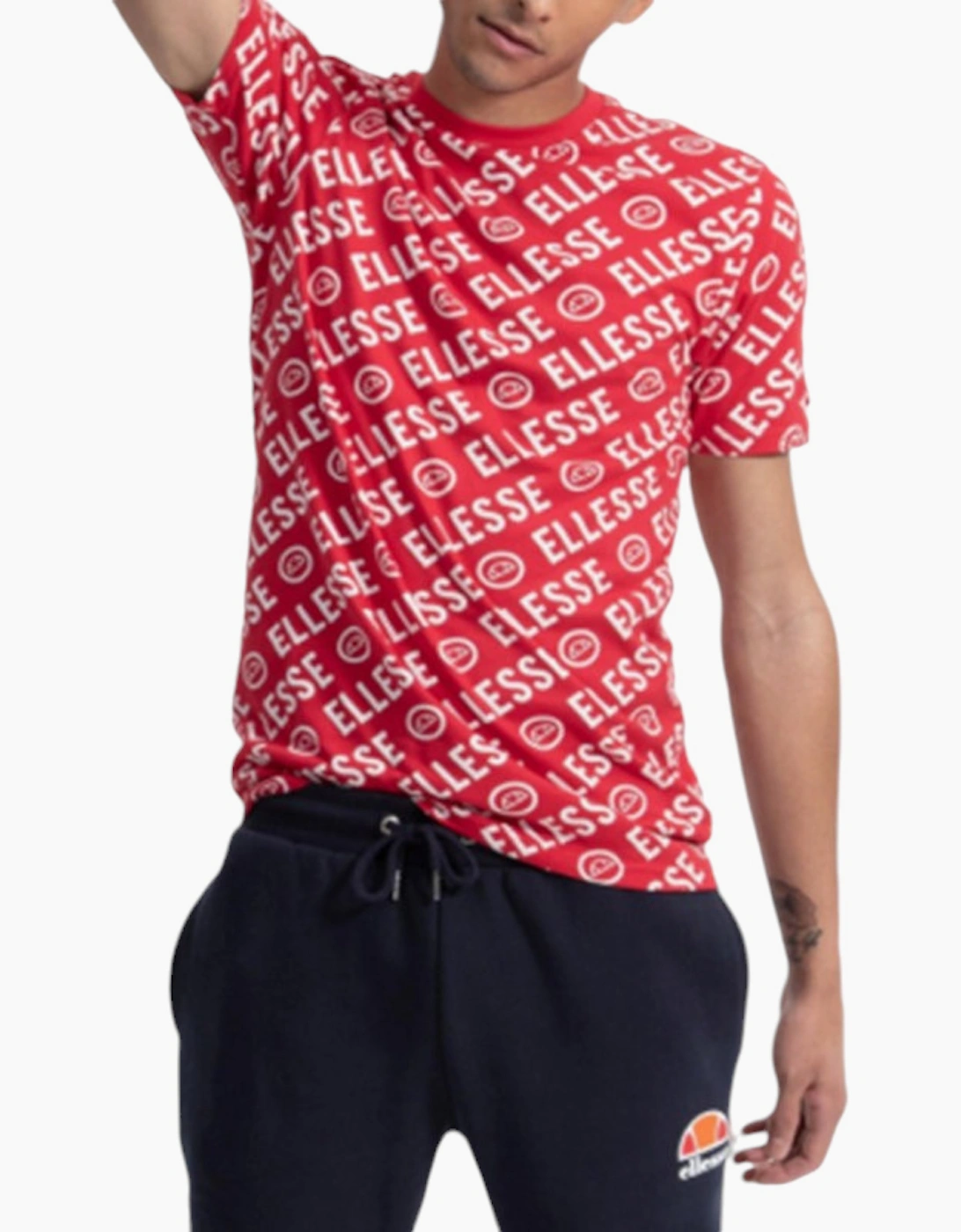 ELLESSE RODI SHA06435 Mens T-Shirt Crew Neck Short Sleeve Casual Summer Red Tee