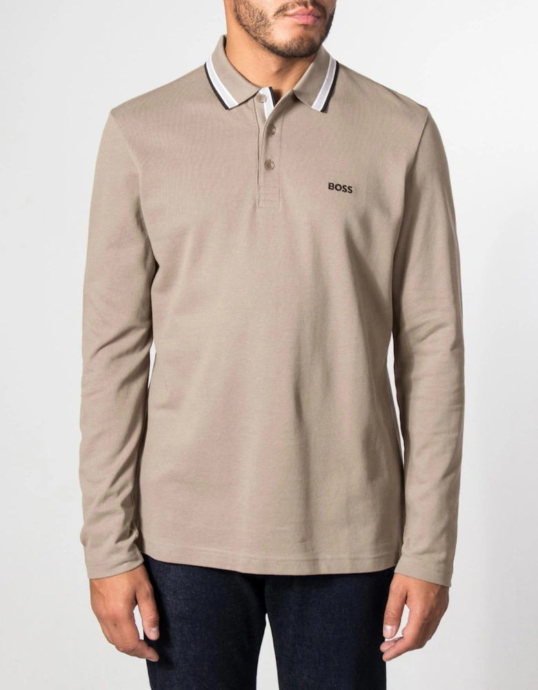 Regular Fit Plisy Long Sleeve Polo Shirt