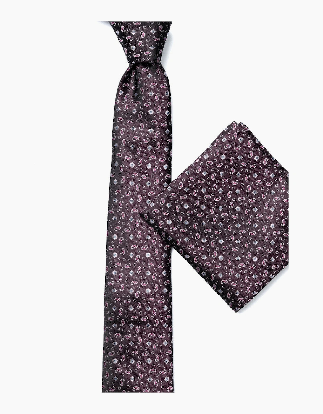 Remus Uomo Tie & Pocket Square 68 Burgandy